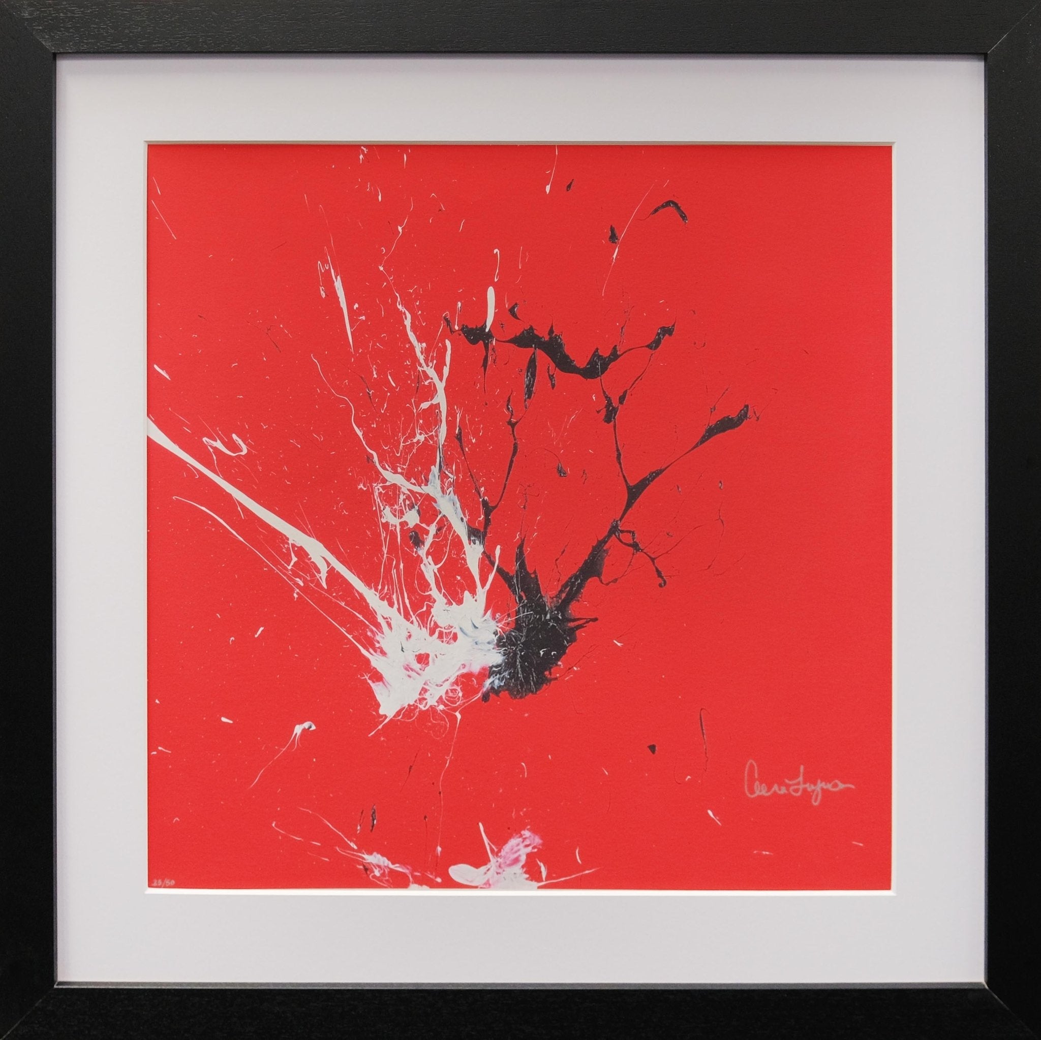 Impact Art created and Signed by Alex Ferguson Framed in Red - Memorabilia Framers Shop